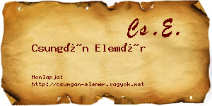 Csungán Elemér névjegykártya
